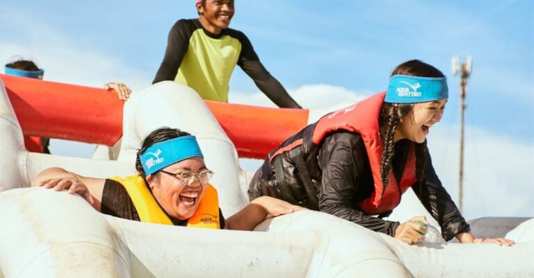Inflatable Slides Bouncers - Women Having Fun on White Inflatable