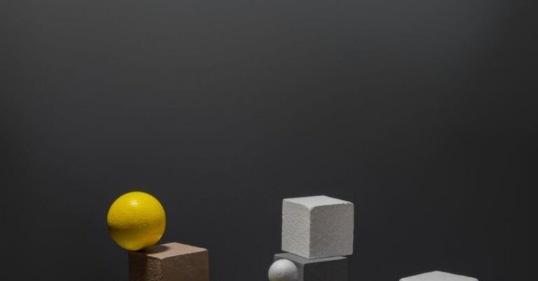 Game Ideas - Yellow Ball on White and Gray Blocks