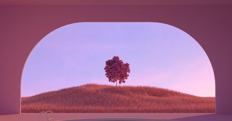 Pool Lighting - Green Trees Near Body of Water Painting