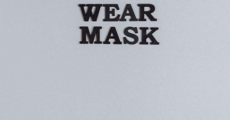 Safety Precautions - Wear Mask Slogan On Gray Background