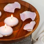 Floating Candles - Wooden Tray with Tealight Candles and Petals